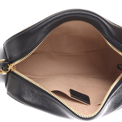 Gucci Monogram Matelasse Diagonal Small GG Marmont Chain Shoulder Bag Beige Black 4 of 11