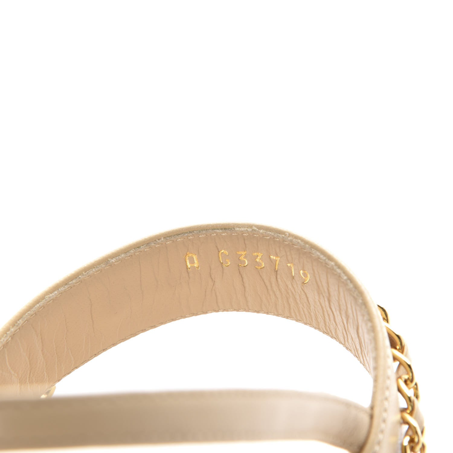 Chanel Lambskin Chain Clover Sandals 38.5 Beige 7 of 10