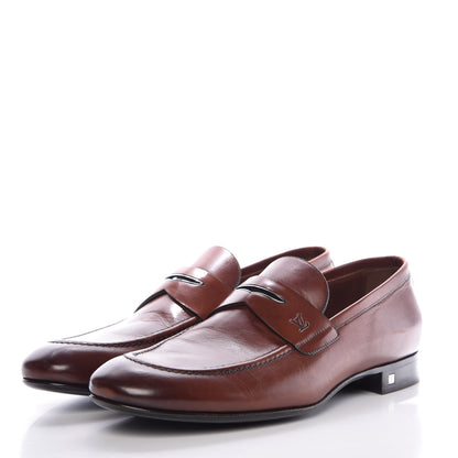 Louis Vuitton Calfskin Mens Santiago Loafers 8 Brown 3 of 10