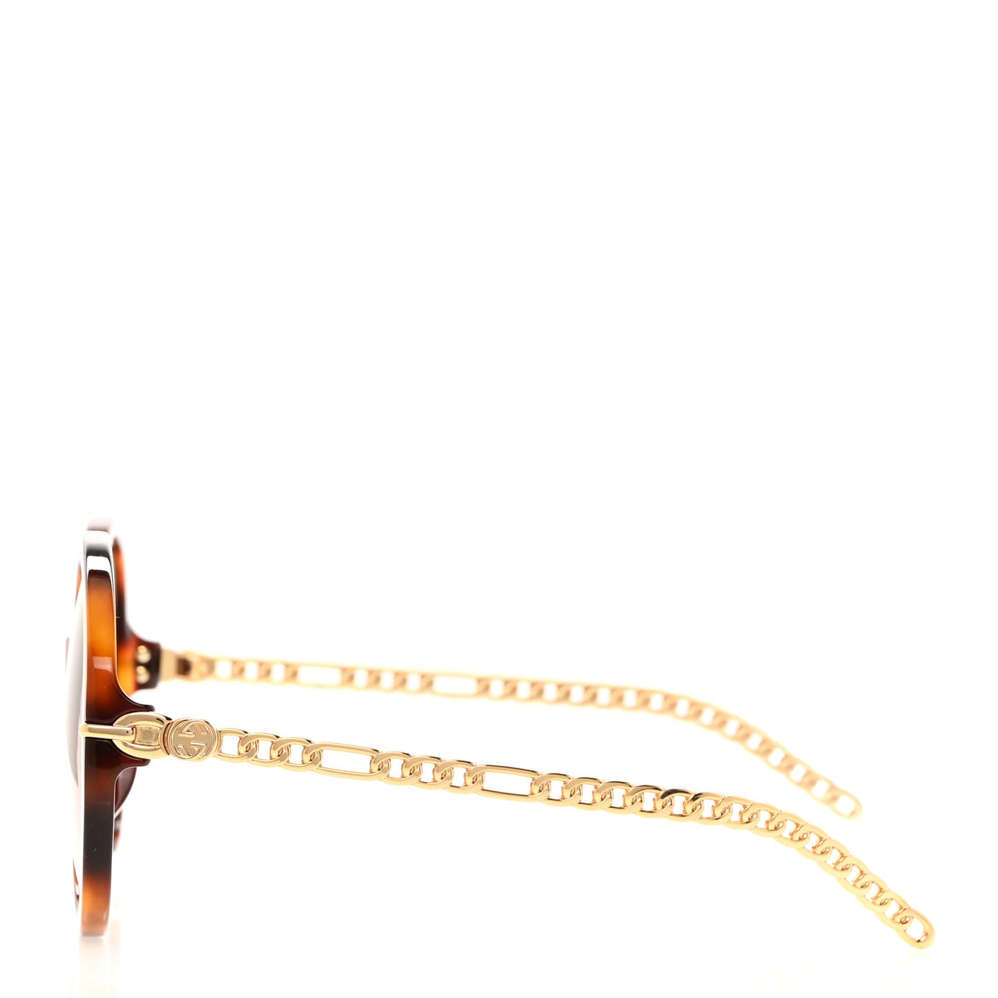 Acetate Detachable Charm Oversized Frame Round Sunglasses GG0726S Havana