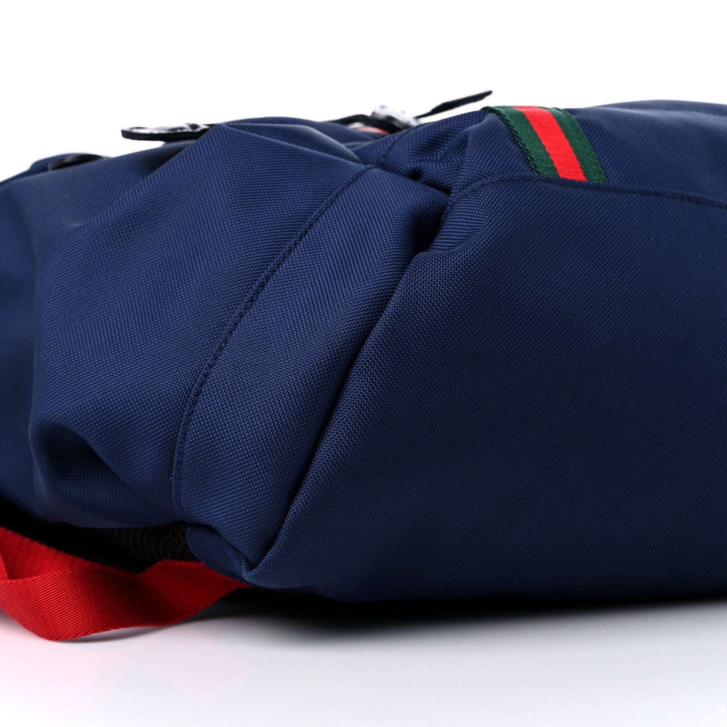 Techno Canvas Web Double Buckle Backpack Blue