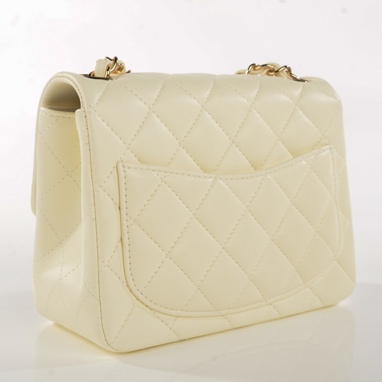 Chanel Lambskin Quilted Mini Square Flap Dark White 3 of 9