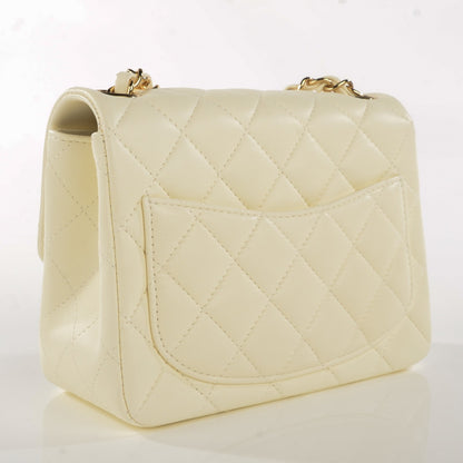 Chanel Lambskin Quilted Mini Square Flap Dark White 3 of 9