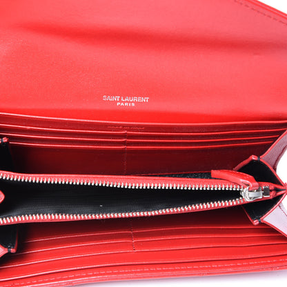 Saint Laurent Lambskin Y Quilt Monogram Large Loulou Flap Wallet Rouge Eros 4 of 10