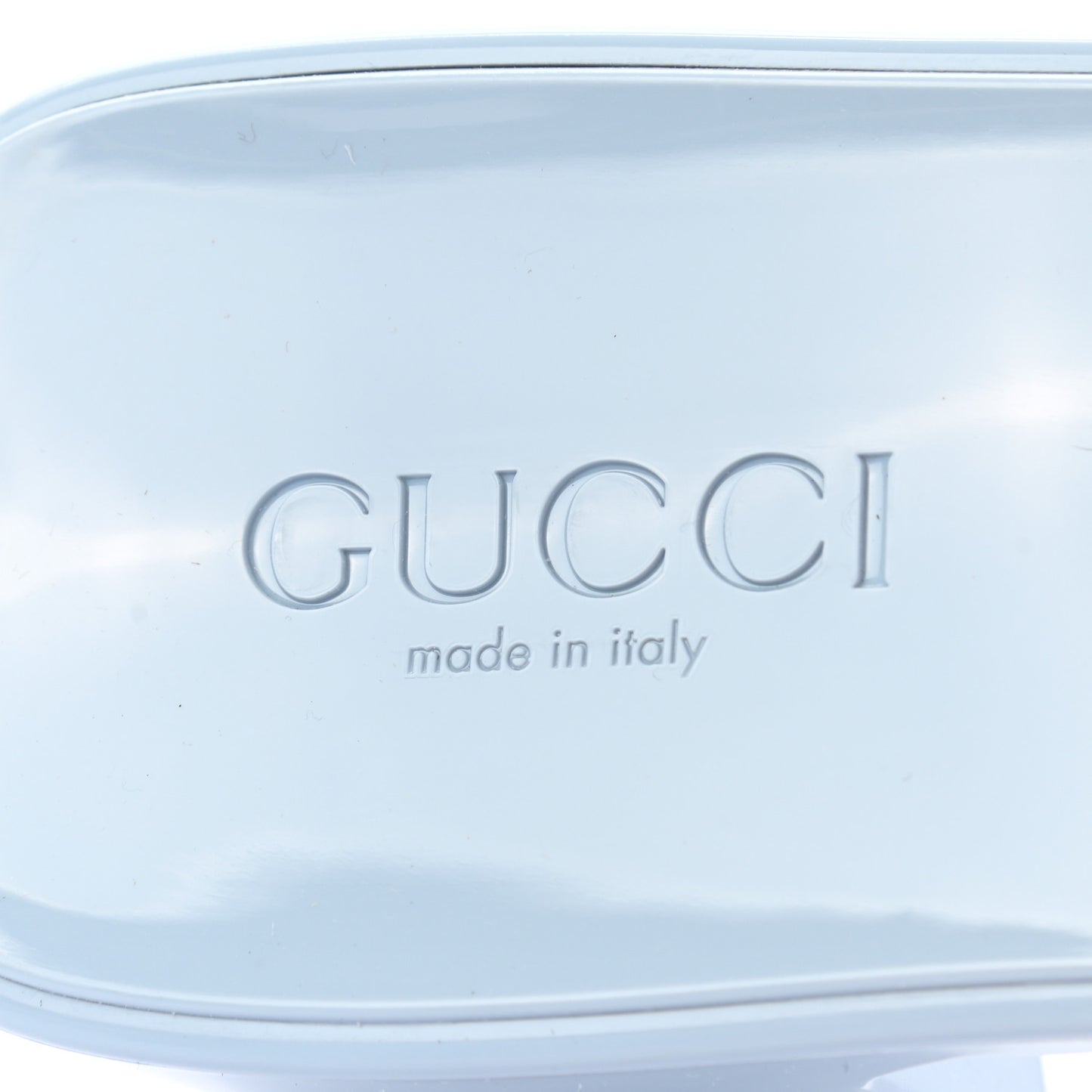 Rubber Gucci Logo Womens Platform 20/60mm Slide Sandals 42 Porcelain Light Blue