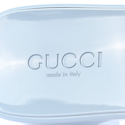 Gucci Rubber Gucci Logo Womens Platform 20/60mm Slide Sandals 42 Porcelain Light Blue 7 of 8