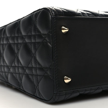 Christian Dior Lambskin Cannage Medium Lady Dior Black 9 of 10