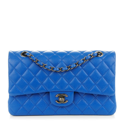 Chanel Caviar Quilted Medium Double Flap Blue 1 of 8