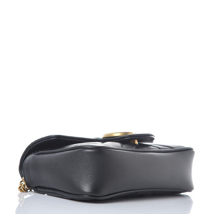Gucci Calfskin Matelasse Super Mini GG Marmont Shoulder Bag Black 4 of 8
