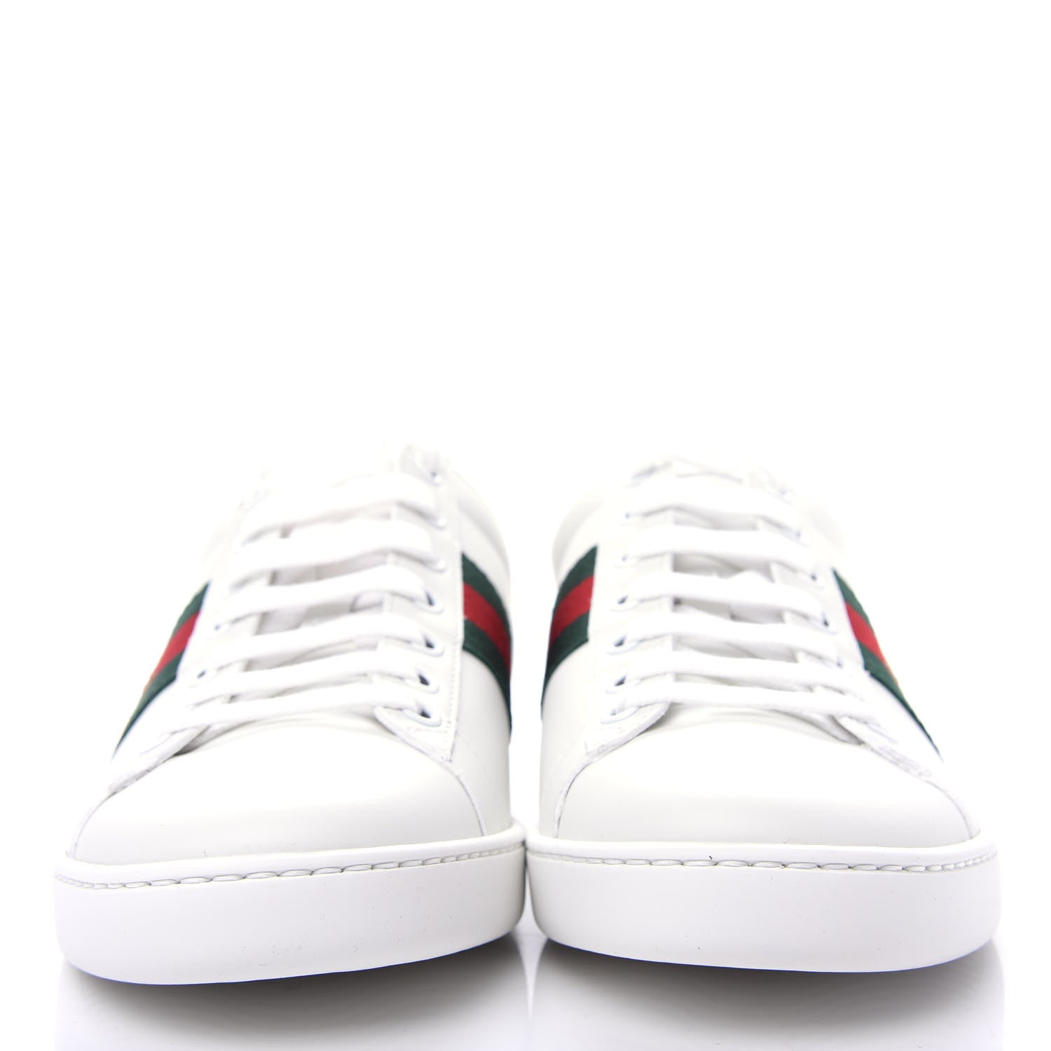 Gucci Calfskin Ayers Bee Embroidered Womens Ace Sneakers 37.5 White Green 2 of 11