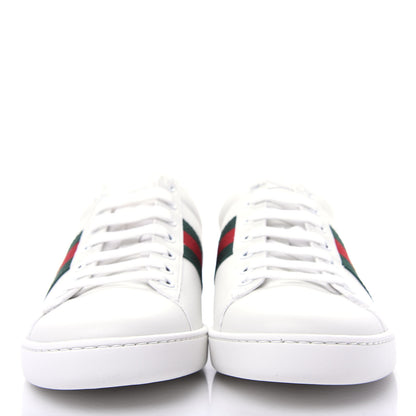 Gucci Calfskin Ayers Bee Embroidered Womens Ace Sneakers 37.5 White Green 2 of 11