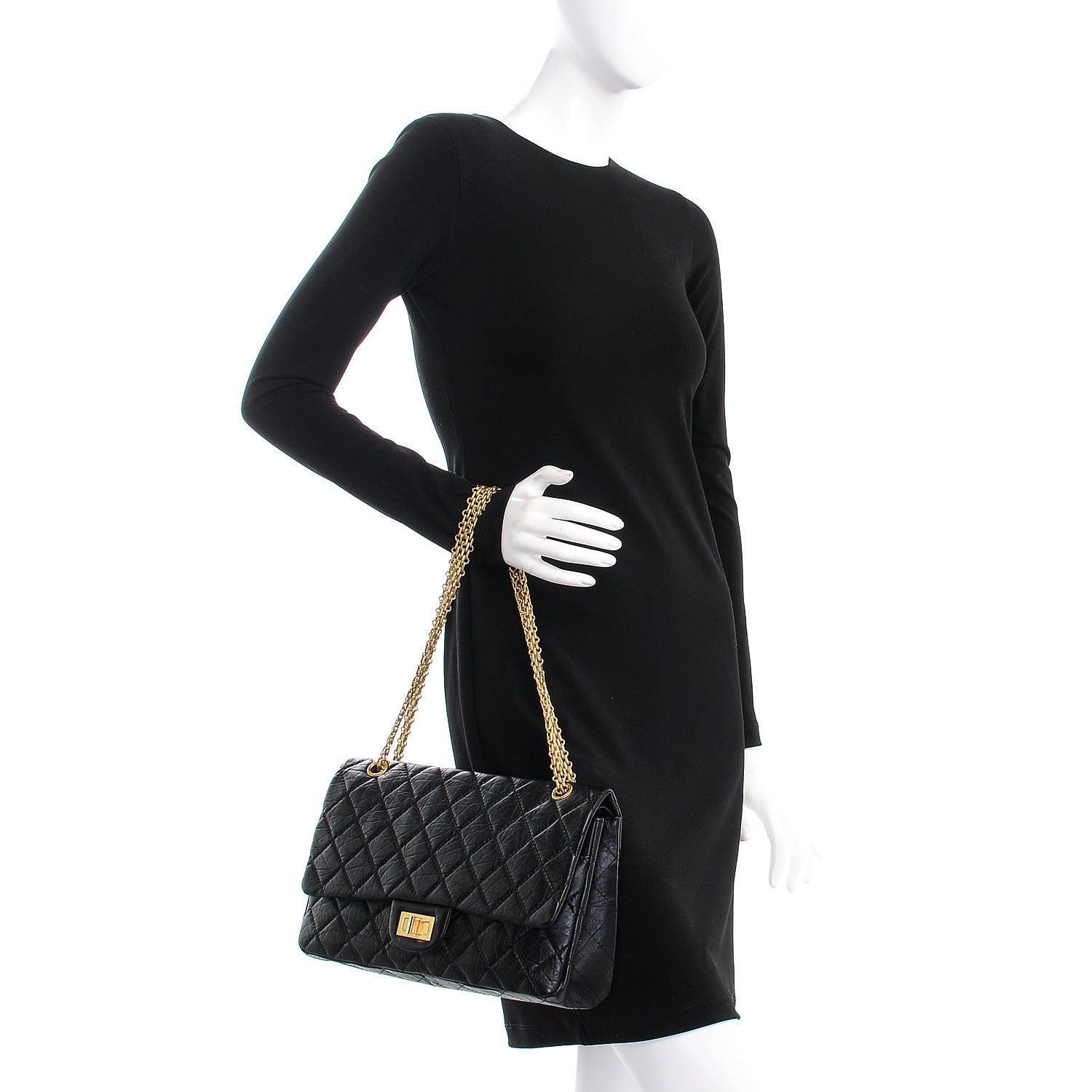 Chanel Aged Calfskin Quilted 2.55 Reissue 227 Flap Black 3 of 8