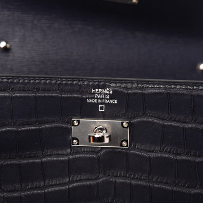 Hermes Matte Alligator Kelly Wallet To Go Bleu Indigo 8 of 10