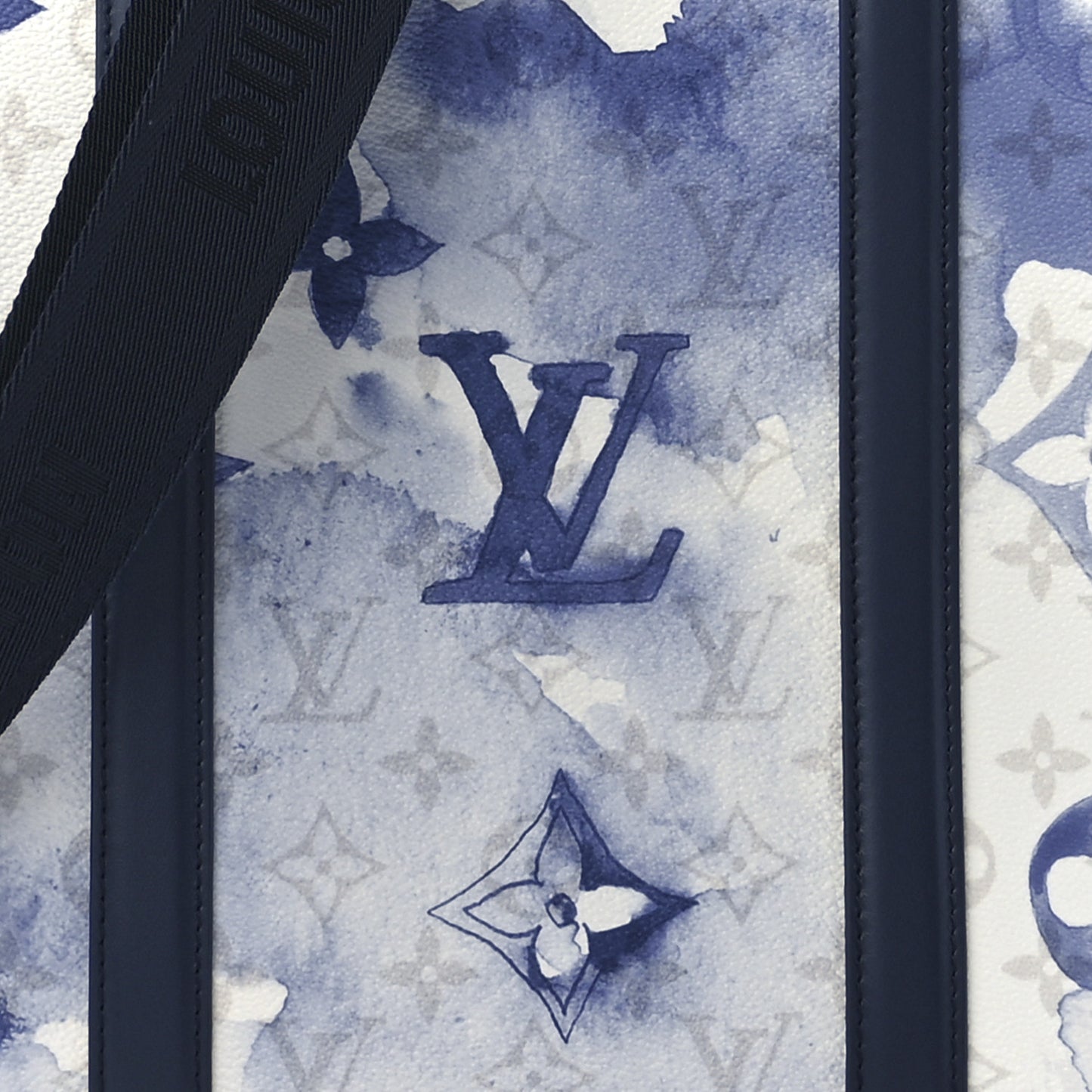 Monogram Watercolor Weekend Tote PM Blue