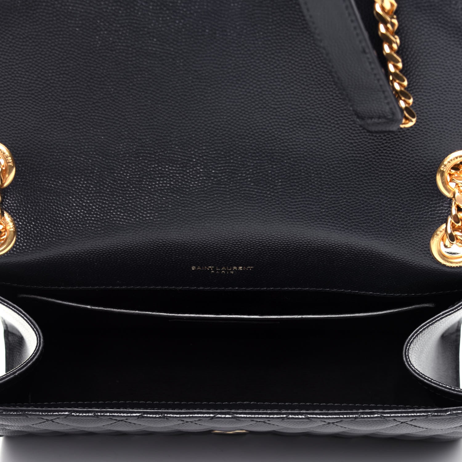 Saint Laurent Grain De Poudre Textured Mixed Matelasse Triquilt Medium Monogram Satchel Deep Marine 4 of 11