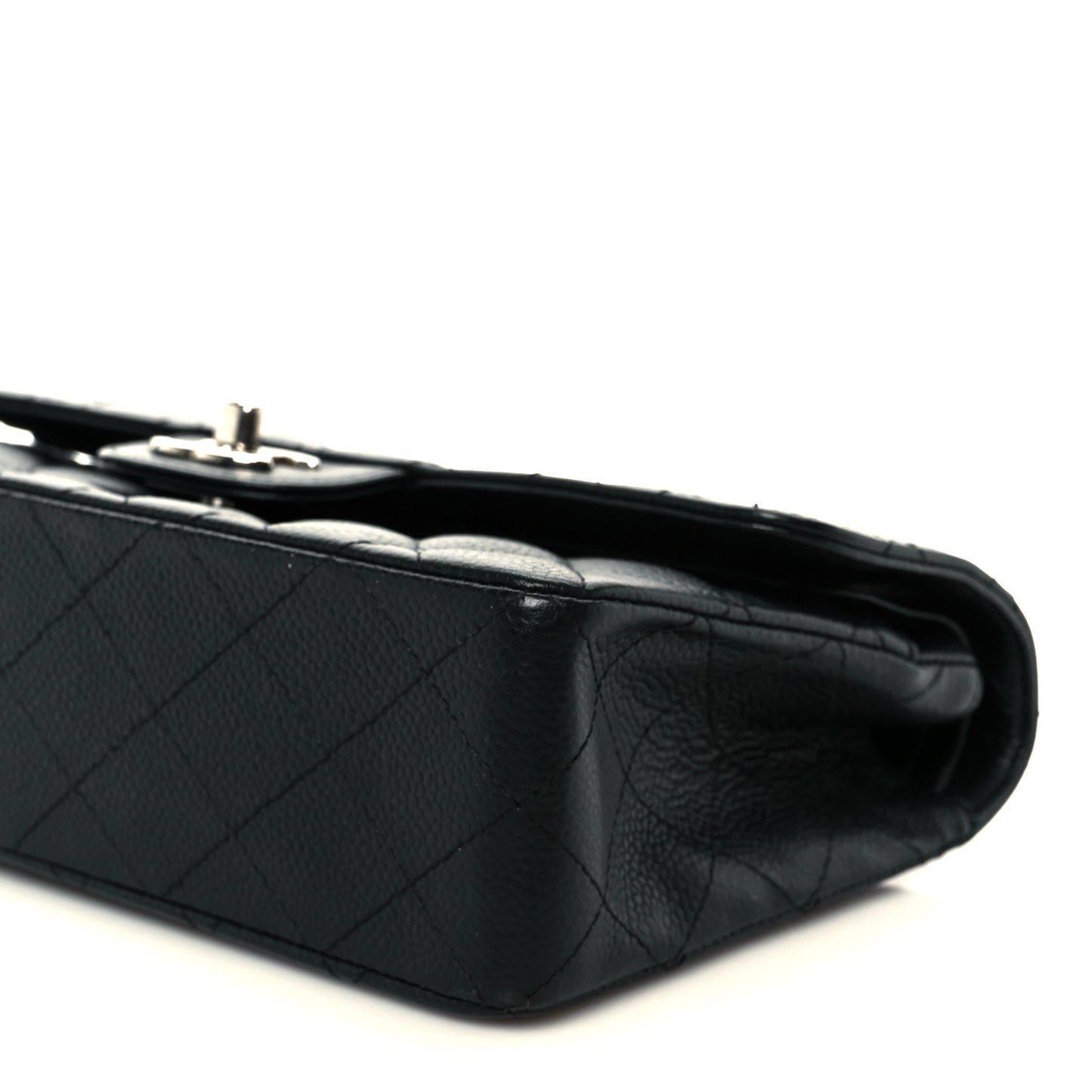Caviar Quilted Small Double Flap Black