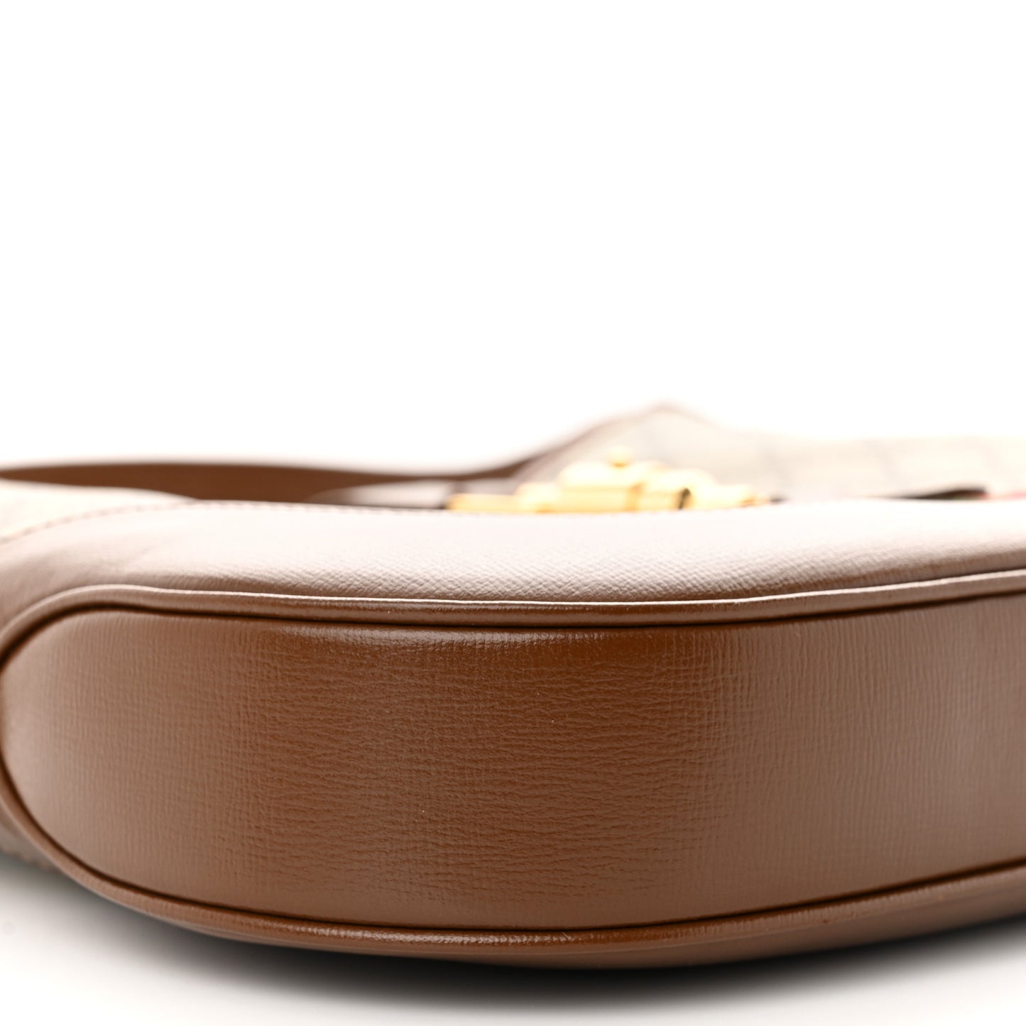 GG Supreme Monogram Azalea Calfskin Web Medium Jackie 1961 Hobo Beige Ebony Brown Sugar