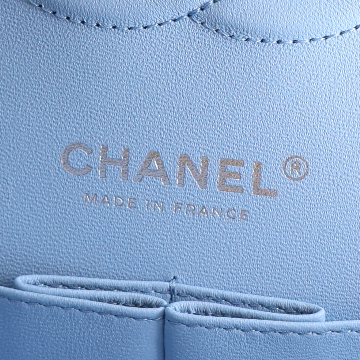 Chanel Denim Quilted Medium Double Flap Light Blue 6 of 10