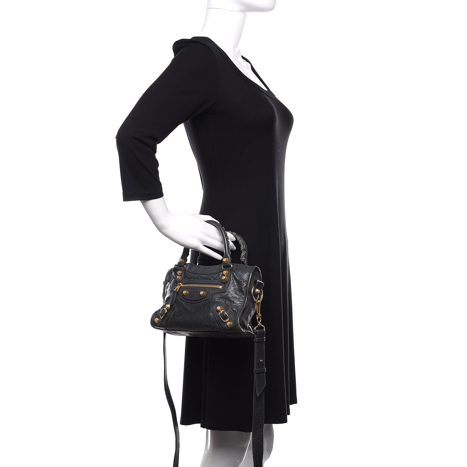 Balenciaga Agneau Giant 12 Gold Hardware Mini City Anthracite 3 of 15