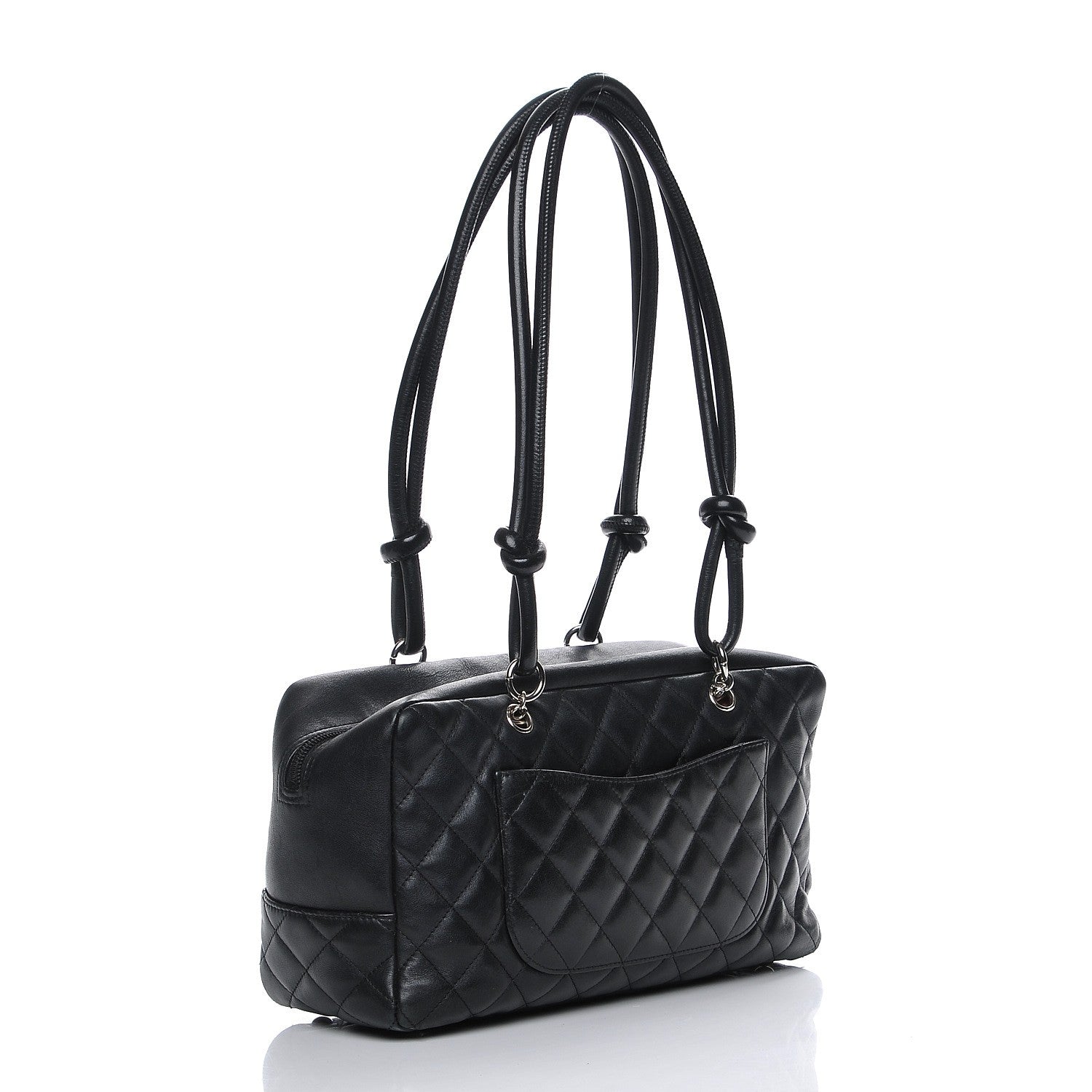 Chanel Calfskin Quilted Large Cambon Bowler Black 3 of 8
