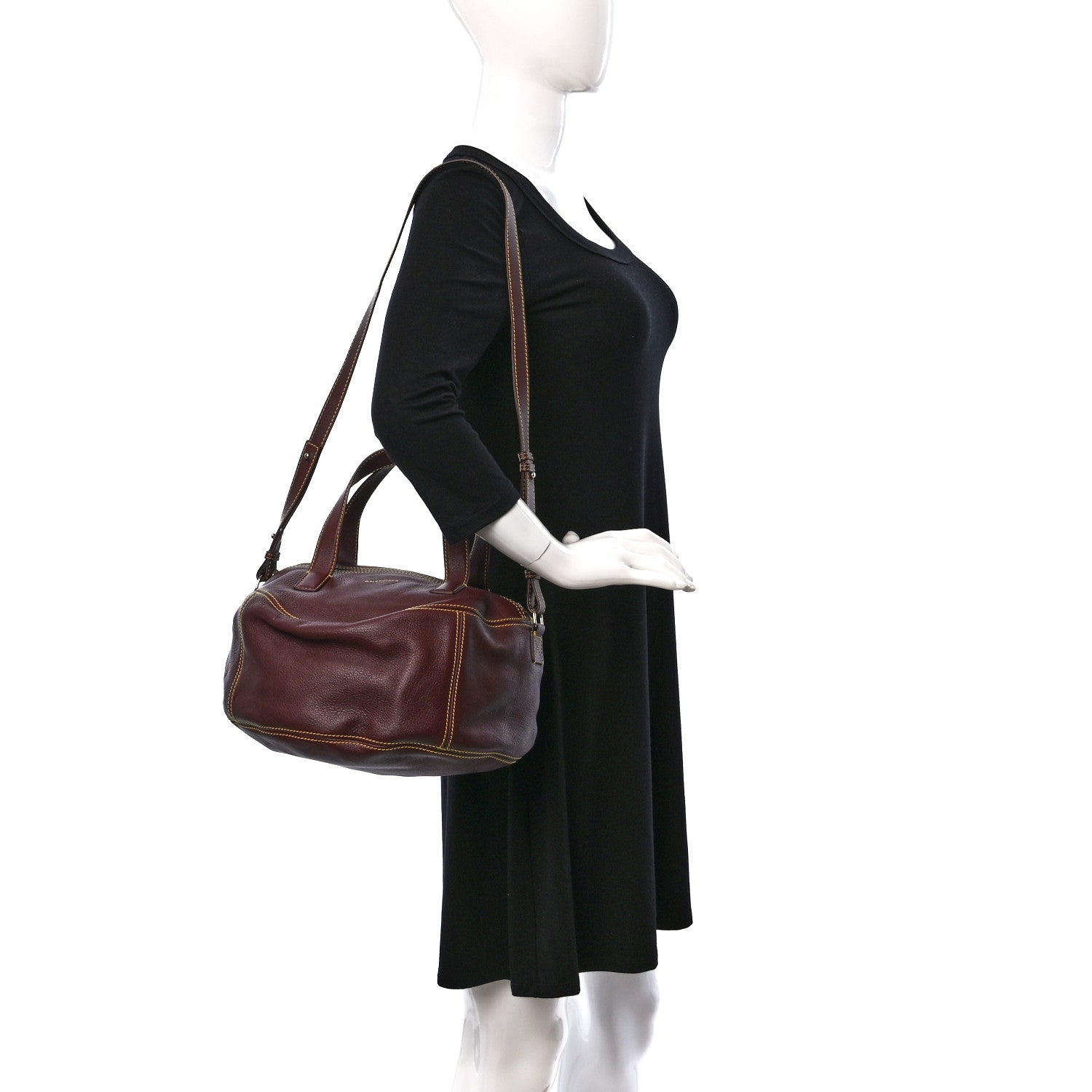 Balenciaga Calfskin Round Air Hobo Burgundy 2 of 10