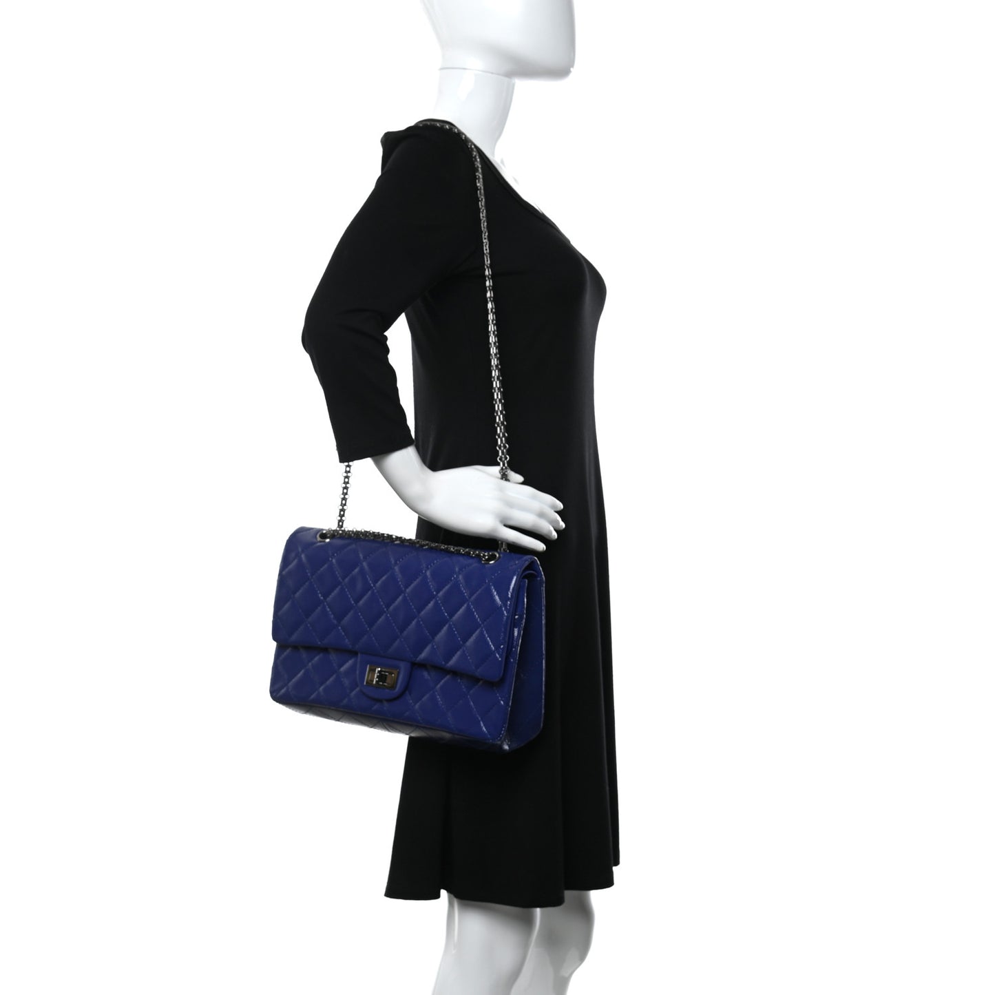 Patent Caviar Quilted 2.55 Reissue 227 Flap Royal Blue