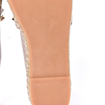 Valentino Garavani Pebbled Calfskin Rockstud Espadrilles 36 Poudre 6 of 10