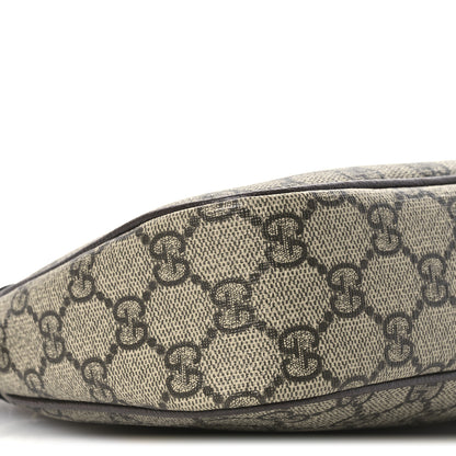 Gucci GG Supreme Monogram Textured Dollar Calfskin Small Ophidia Hobo Beige Ebony New Acero 9 of 10