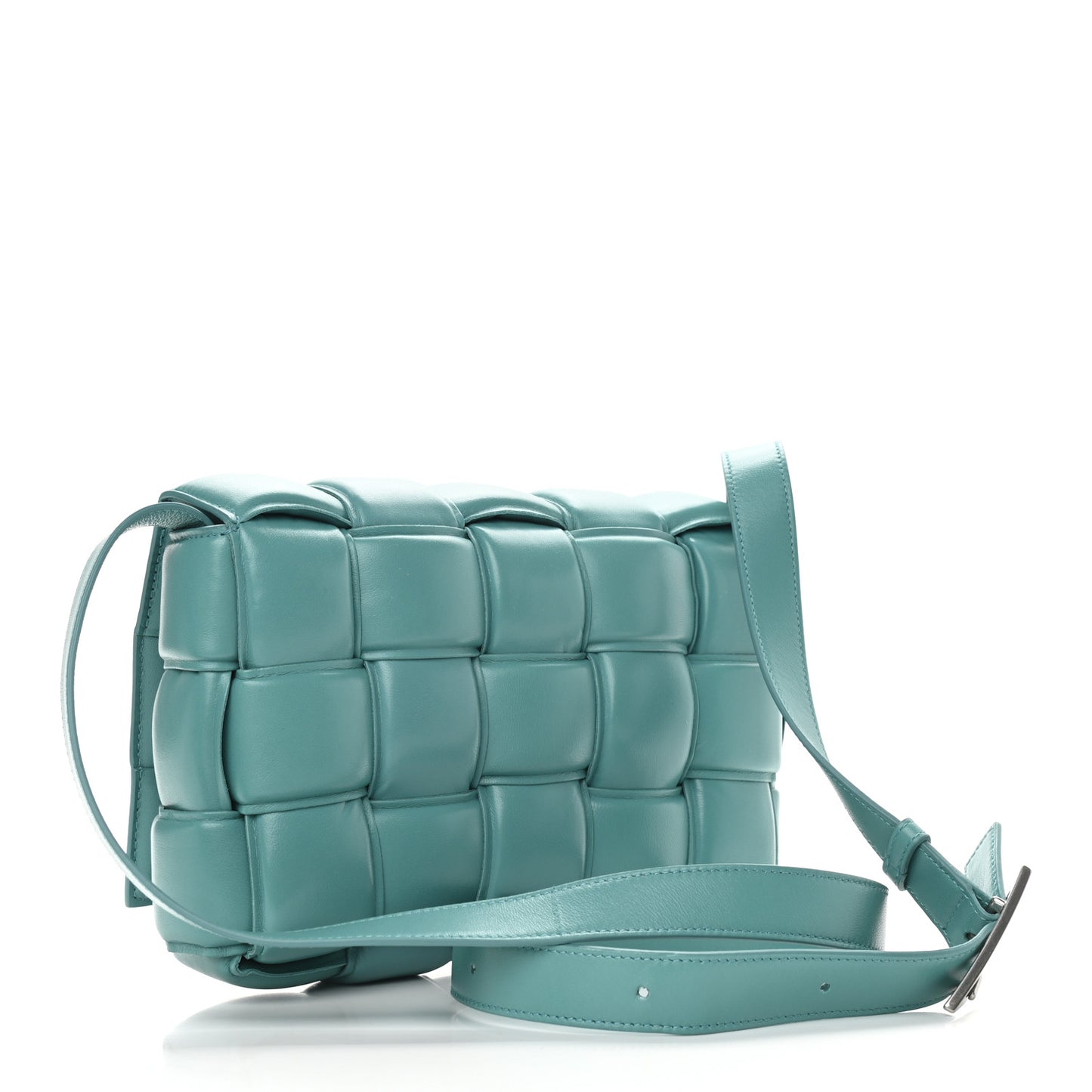 Nappa Maxi Intreccio Padded Cassette Crossbody Bag Linoleum