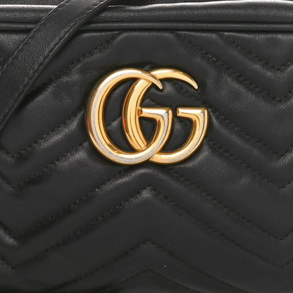 Gucci Calfskin Matelasse Small GG Marmont Chain Shoulder Bag Black 8 of 13