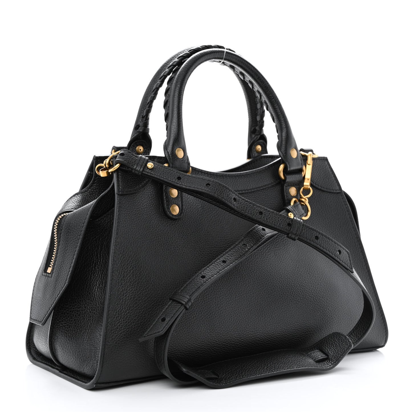 Grained Calfskin Neo Classic Gold Hardware S City Black