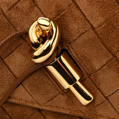 Bottega Veneta Suede Intrecciato Andiamo Pouch On Strap Amber 10 of 11