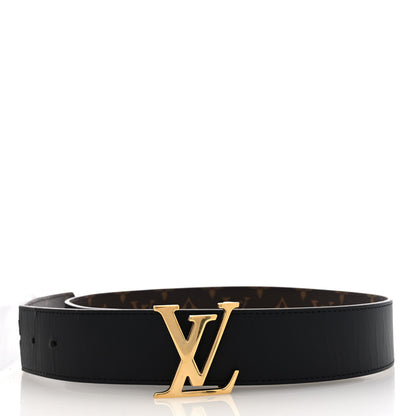 Louis Vuitton Calfskin Monogram 30mm LV Initiales Reversible Belt 90 36 Black 2 of 6