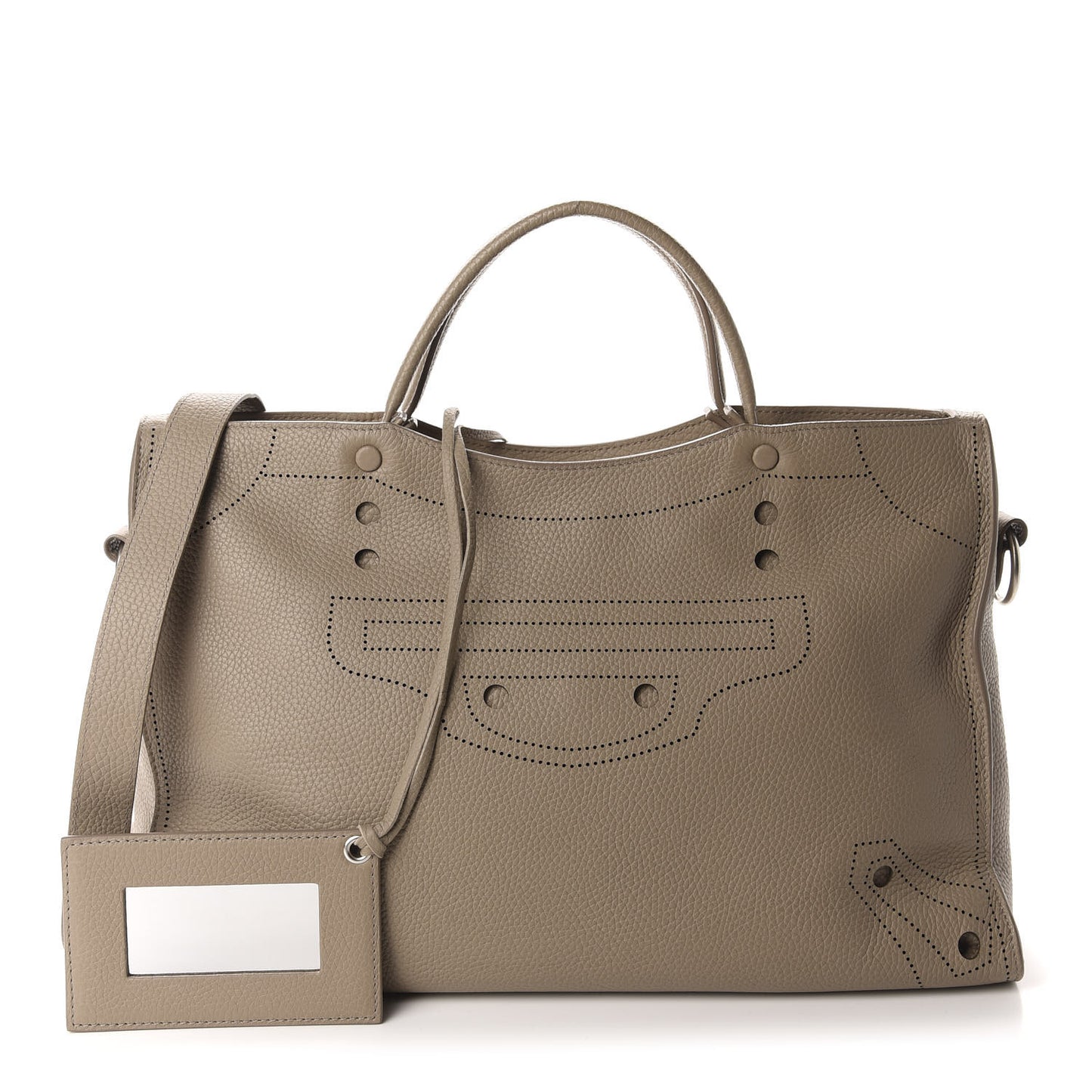 Veau Grana Perforated Blackout Hardware City Gris Cendre