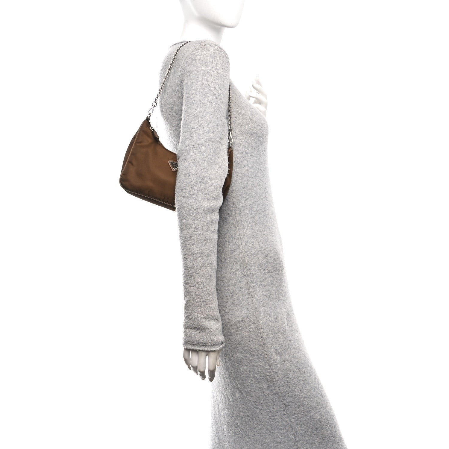 Prada Nylon Re-Edition 2005 Shoulder Bag Cacao 2 of 10