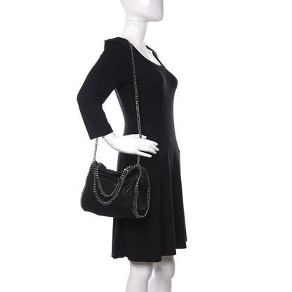 Stella McCartney Shaggy Deer Mini Falabella Fold Over Tote Black 2 of 9