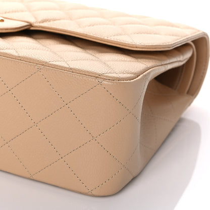 Chanel Caviar Quilted Jumbo Double Flap Beige Clair 9 of 10