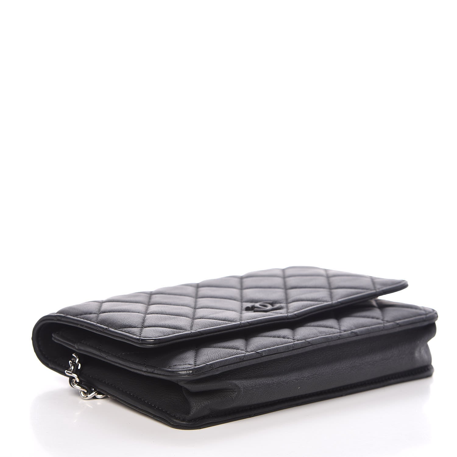 Chanel Calfskin Quilted Wallet On Chain WOC Black 4 of 12