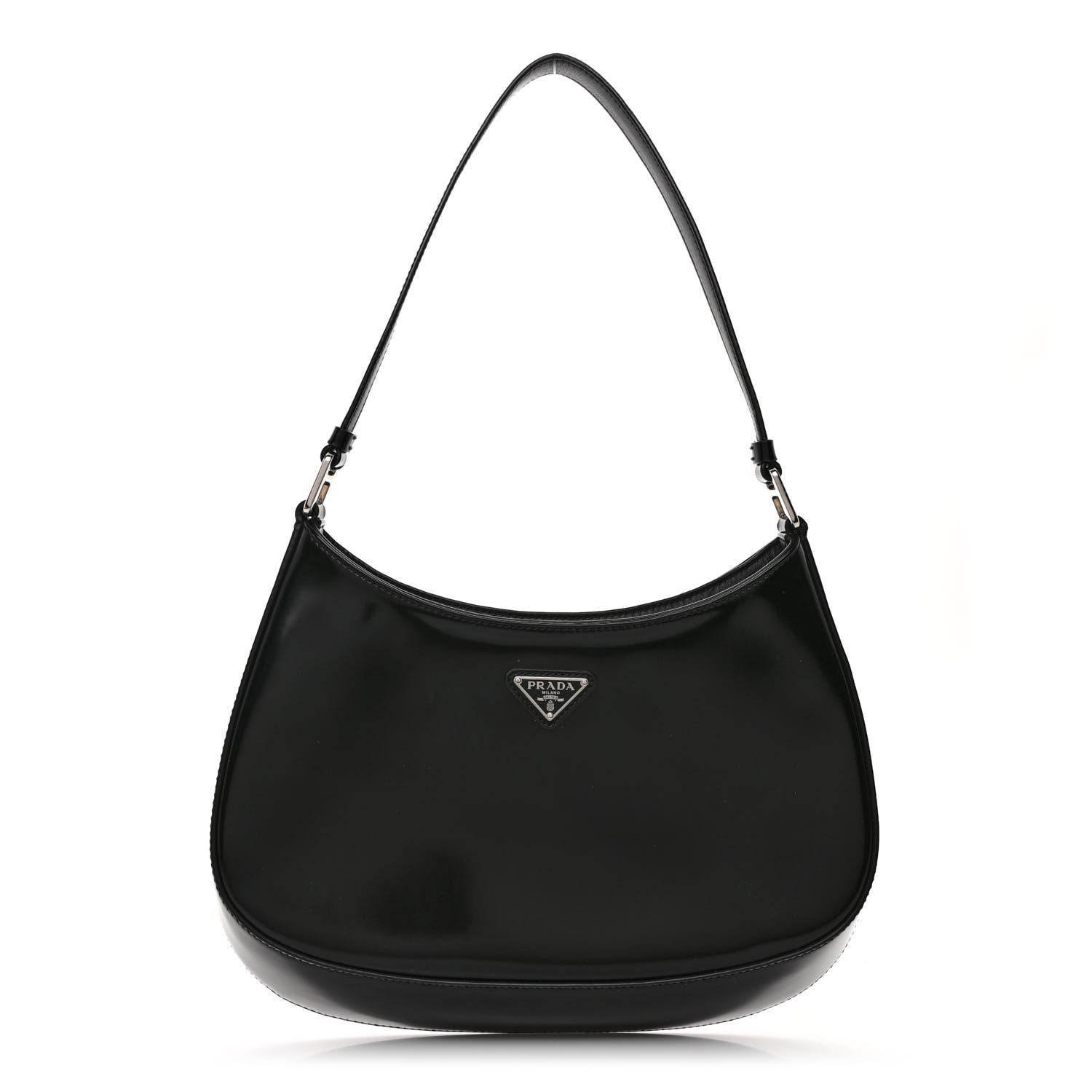 Prada Spazzolato Cleo Shoulder Bag Black 1 of 9