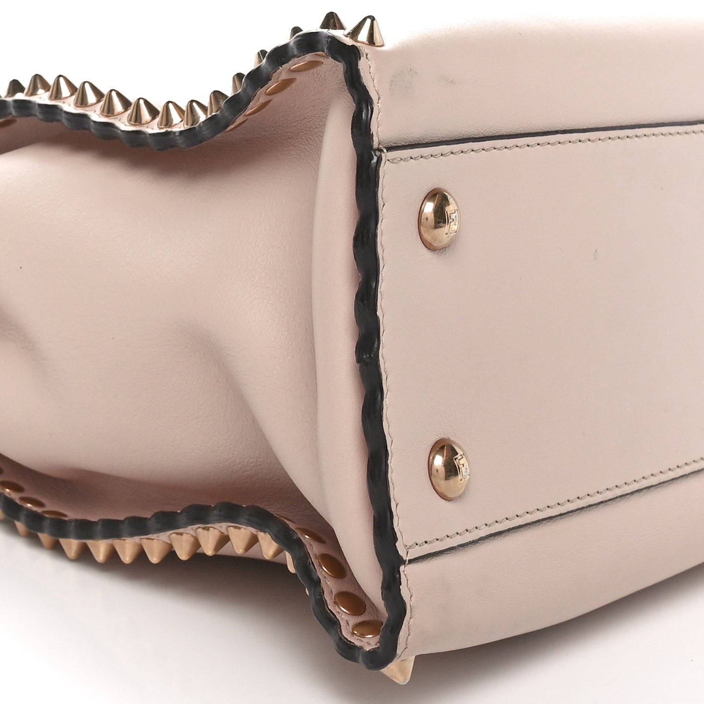 Vitello Seta Shiny Nappa Scalloped Studded Medium Peekaboo Iconic Satchel Soap