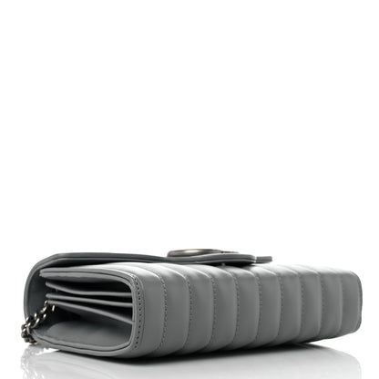 Gucci Calfskin Matelasse Aria GG Marmont Chain Wallet Deep Grey 4 of 10