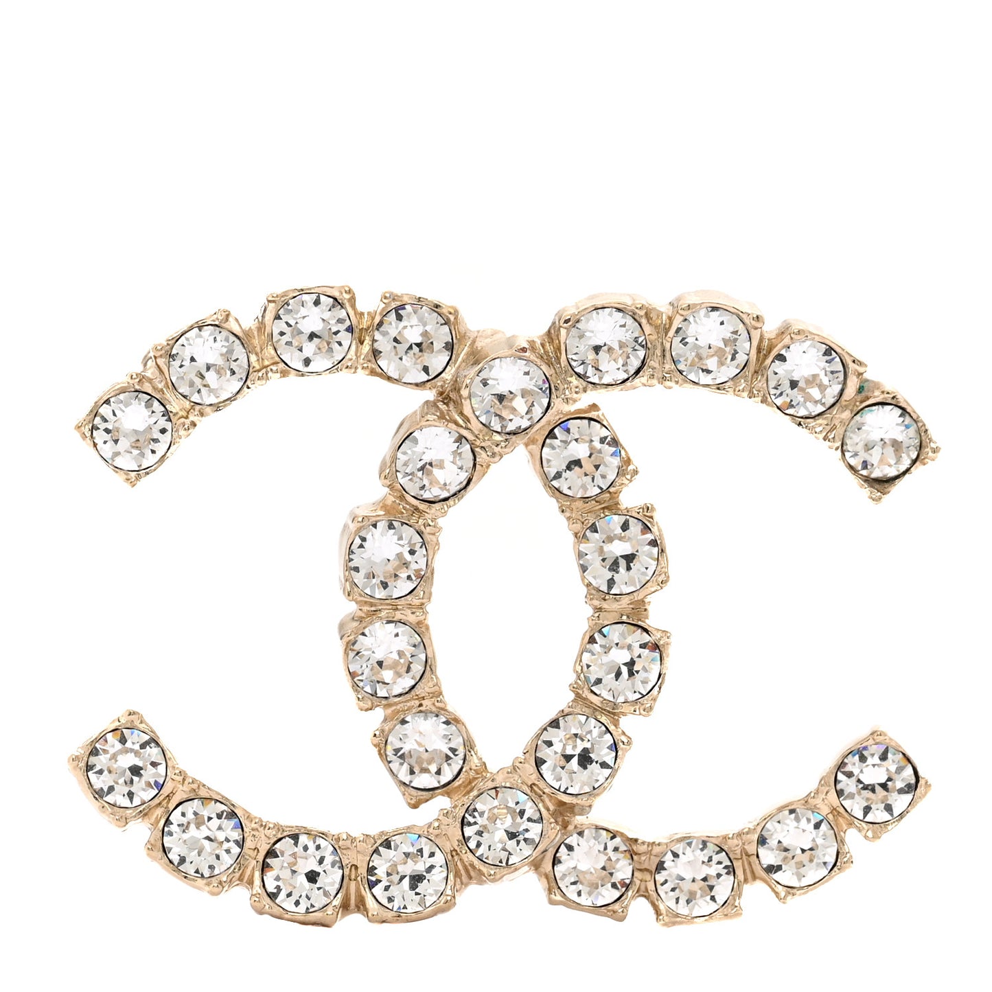 Crystal CC Brooch Gold