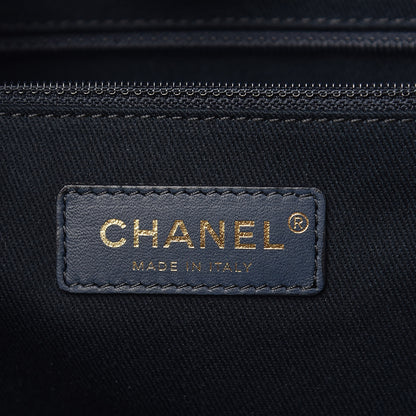 Chanel Lurex Canvas Small Deauville Tote Navy Blue Gold 6 of 10