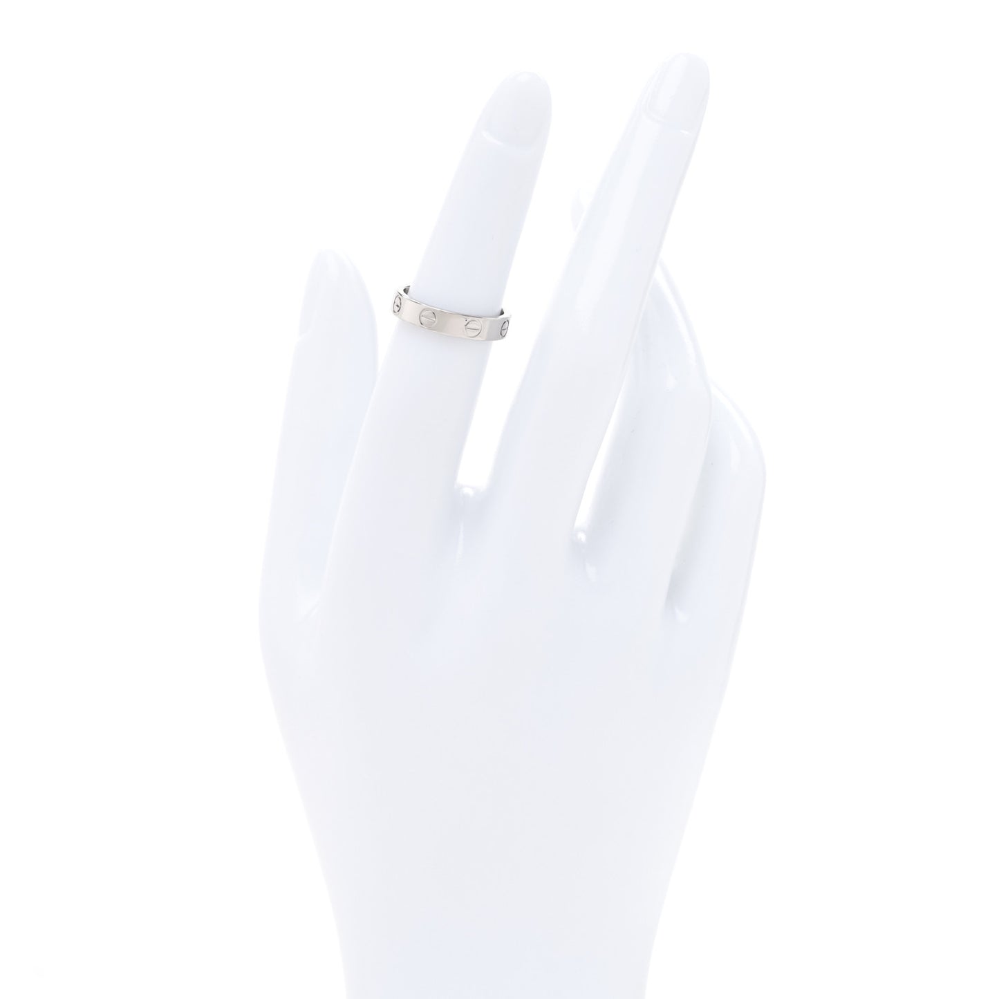 18K White Gold 3.5mm LOVE Wedding Band Ring 49 4.75