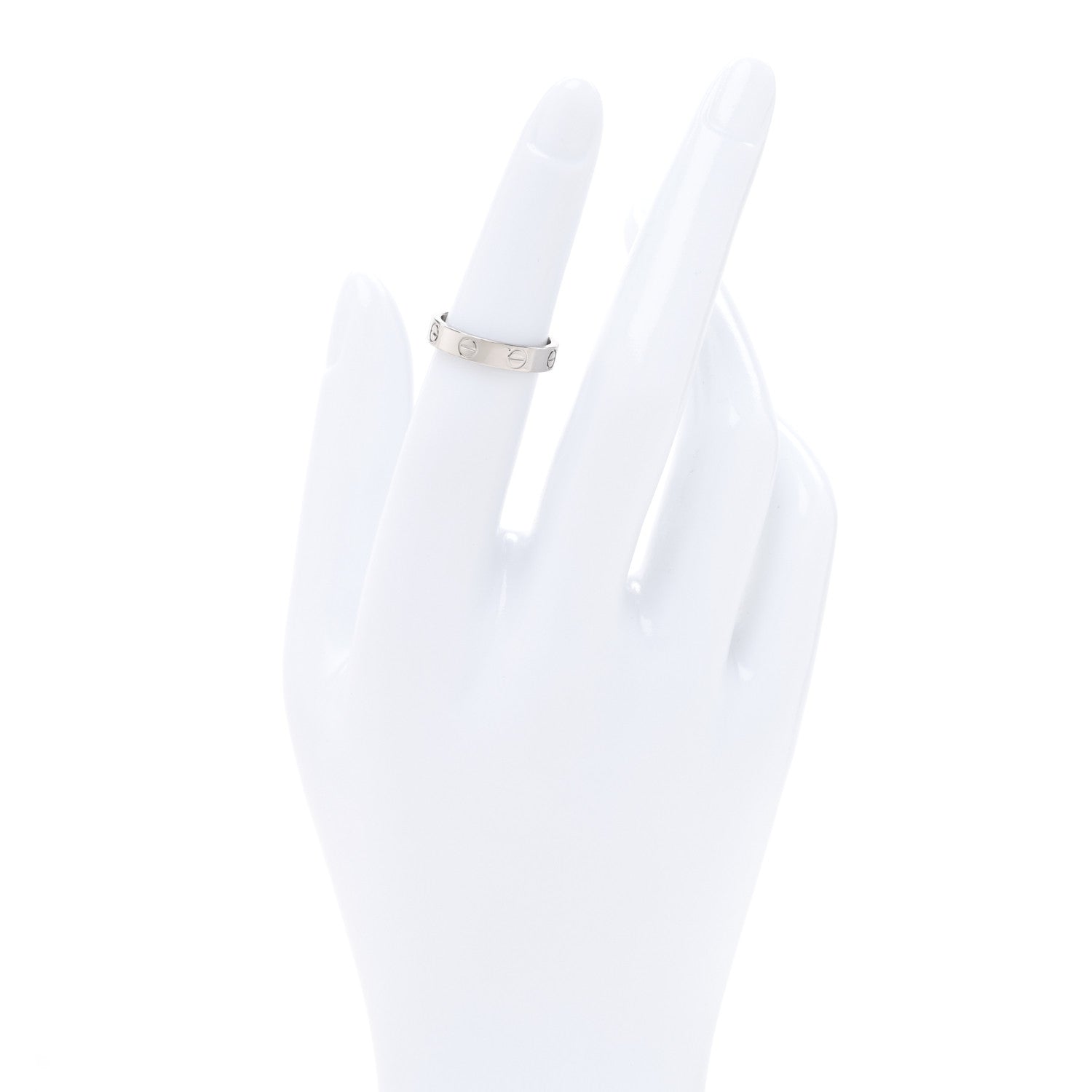 Cartier 18K White Gold 3.5mm LOVE Wedding Band Ring 49 4.75 2 of 4