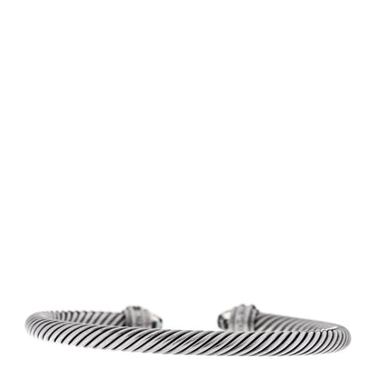 David Yurman Sterling Silver Diamond Prasiolite 5mm Cable Classics Bracelet 2 of 4
