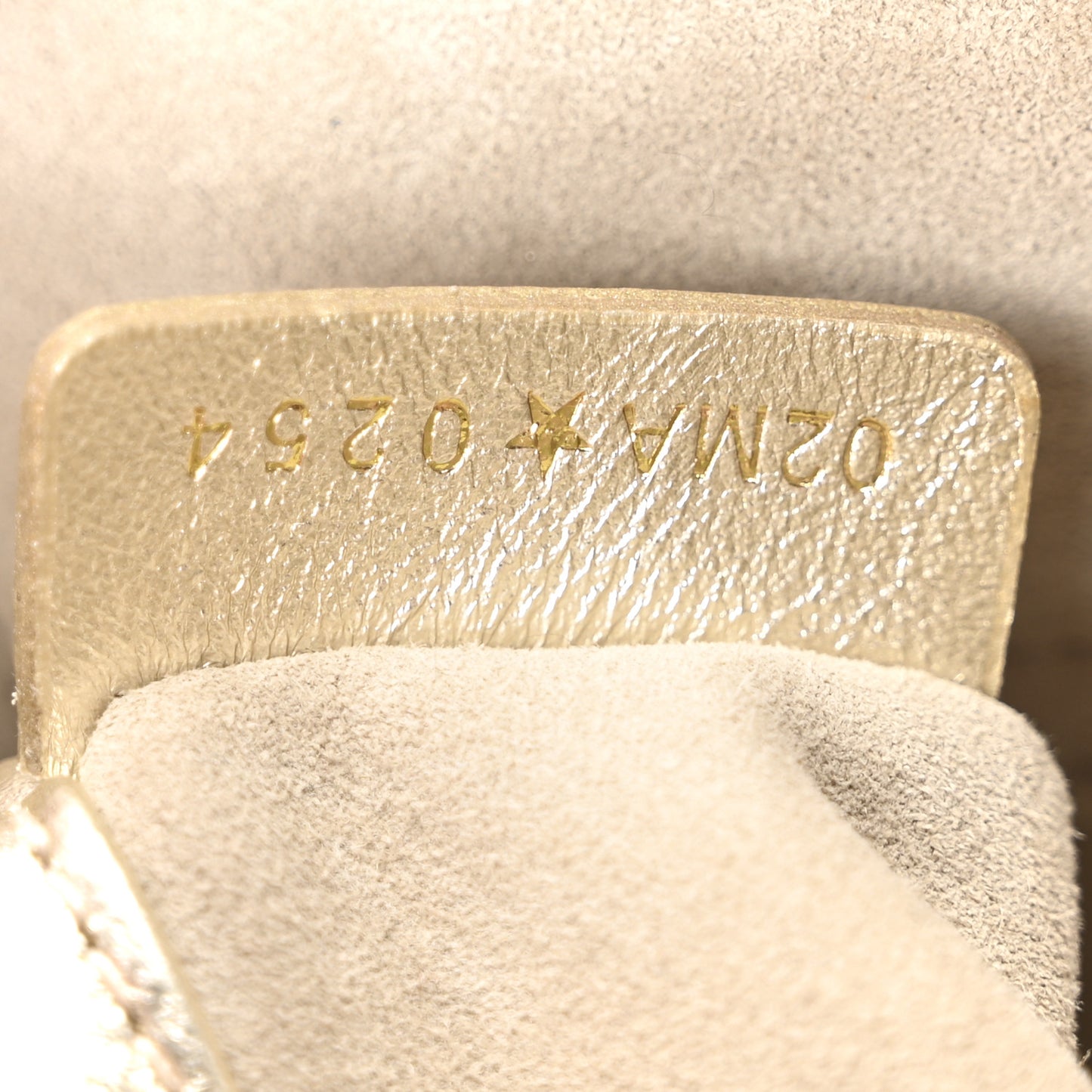 Metallic Lambskin Crystal Beaded Embroidered Micro Lady D-Joy Gold