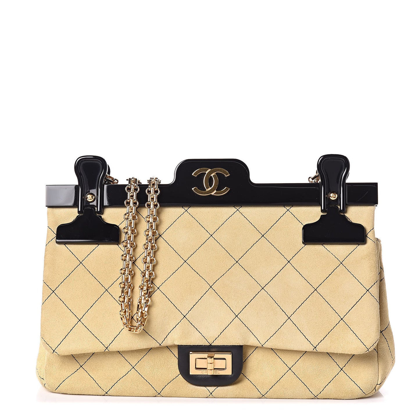 Suede Quilted 2.55 Reissue Hanger Flap 225 Beige