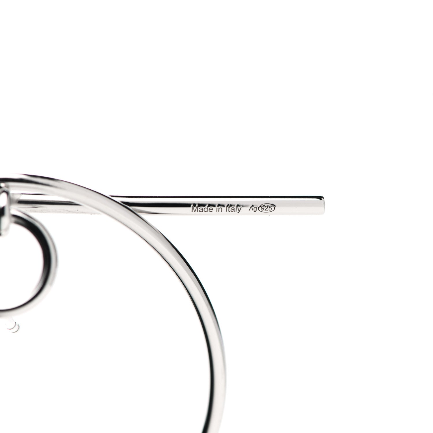 Hermes Sterling Silver MM Loop Earrings 5 of 7