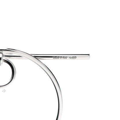 Hermes Sterling Silver MM Loop Earrings 5 of 7